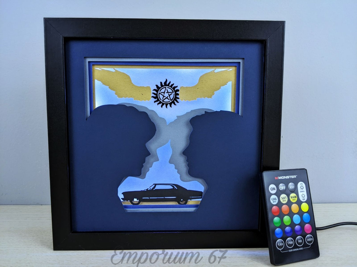 Supernatural Finale Inspired Lighted 3D Shadow Box